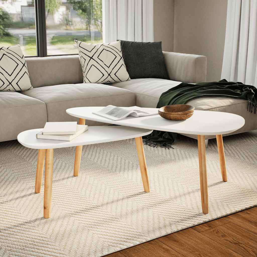 Ensemble De Tables Basses 2 Pcs Bois De Pin Massif