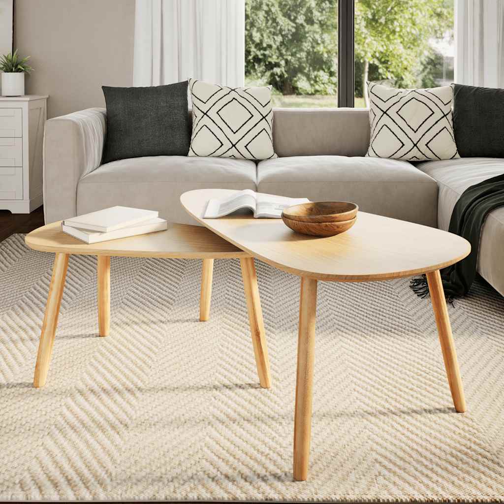 Ensemble De Tables Basses 2 Pcs Bois De Pin Massif