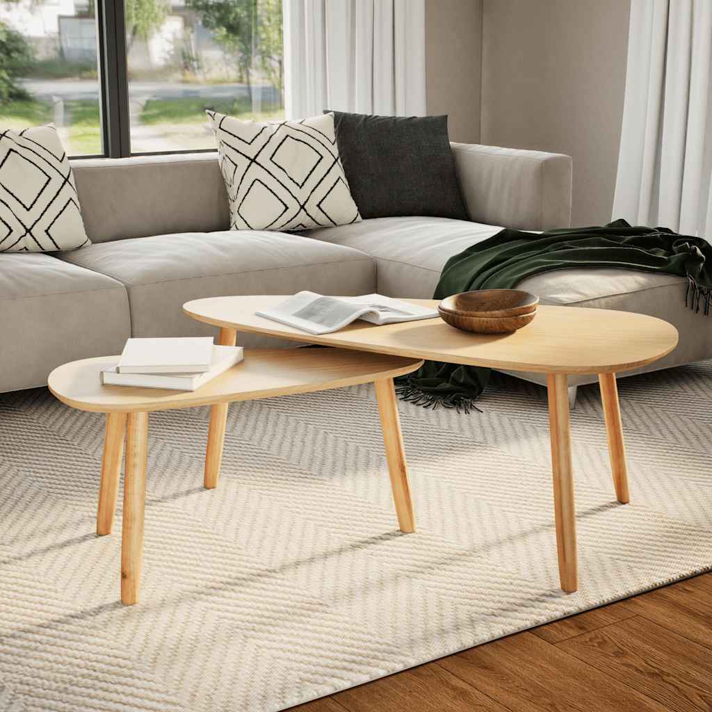 Ensemble De Tables Basses 2 Pcs Bois De Pin Massif