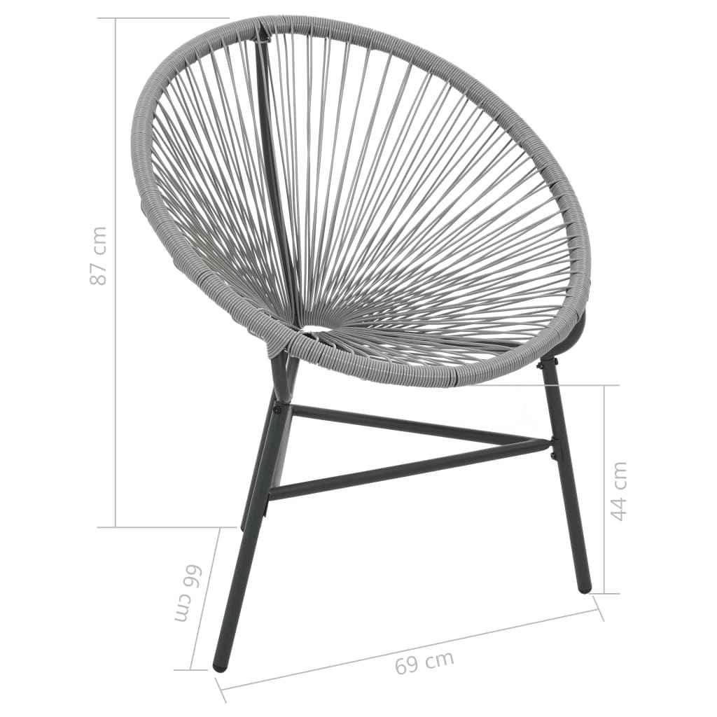 Chaise De Jardin Sous Forme De Lune Résine Tressée