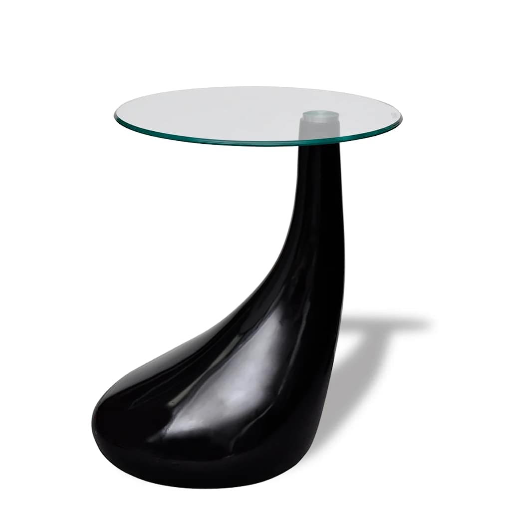 Table Basse Avec Dessus De Table En Verre Rond Brillant