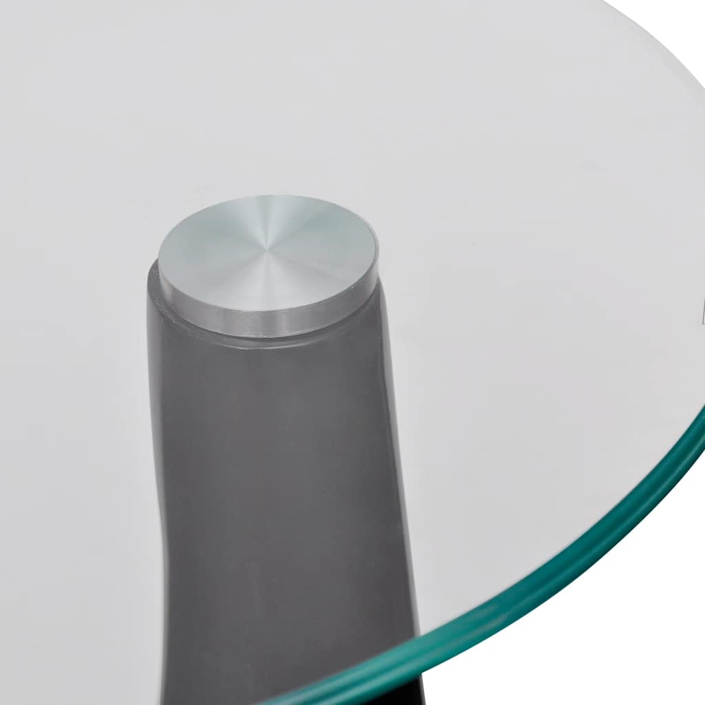 Table Basse Avec Dessus De Table En Verre Rond Brillant