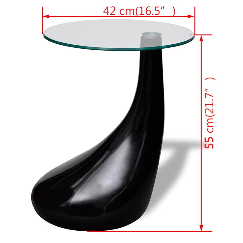 Table Basse Avec Dessus De Table En Verre Rond Brillant