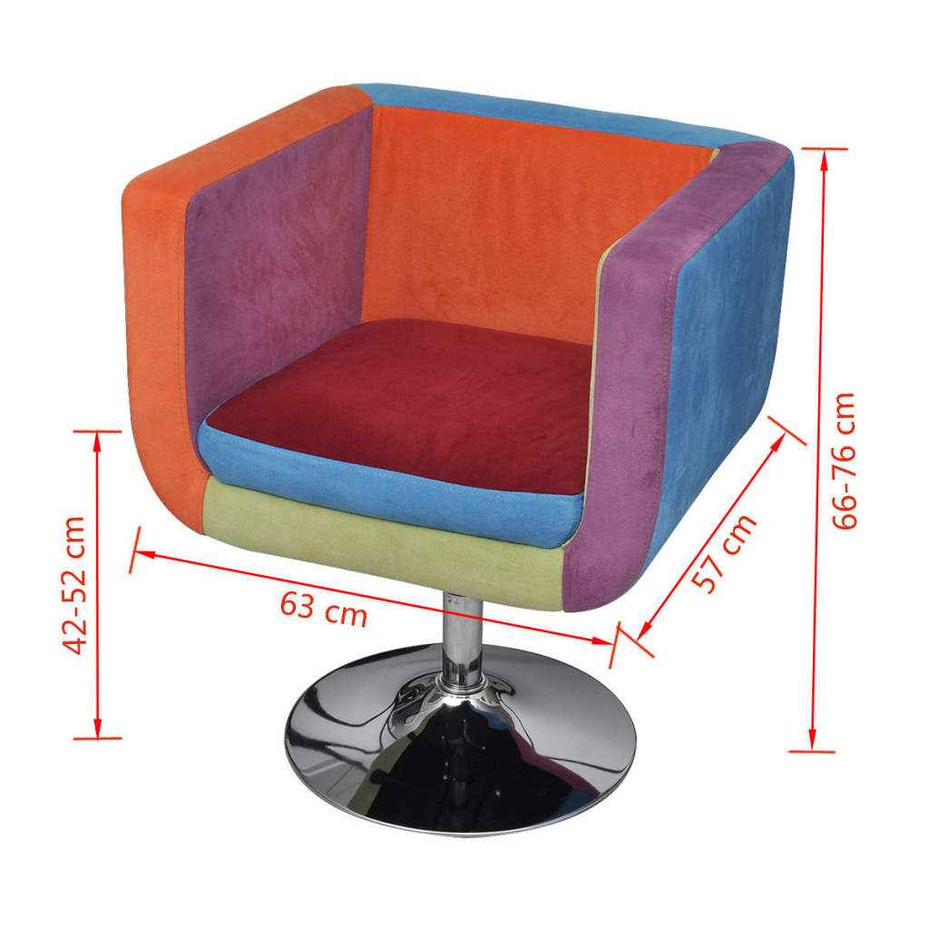 Fauteuil Avec Design De Patchwork Cube Tissu