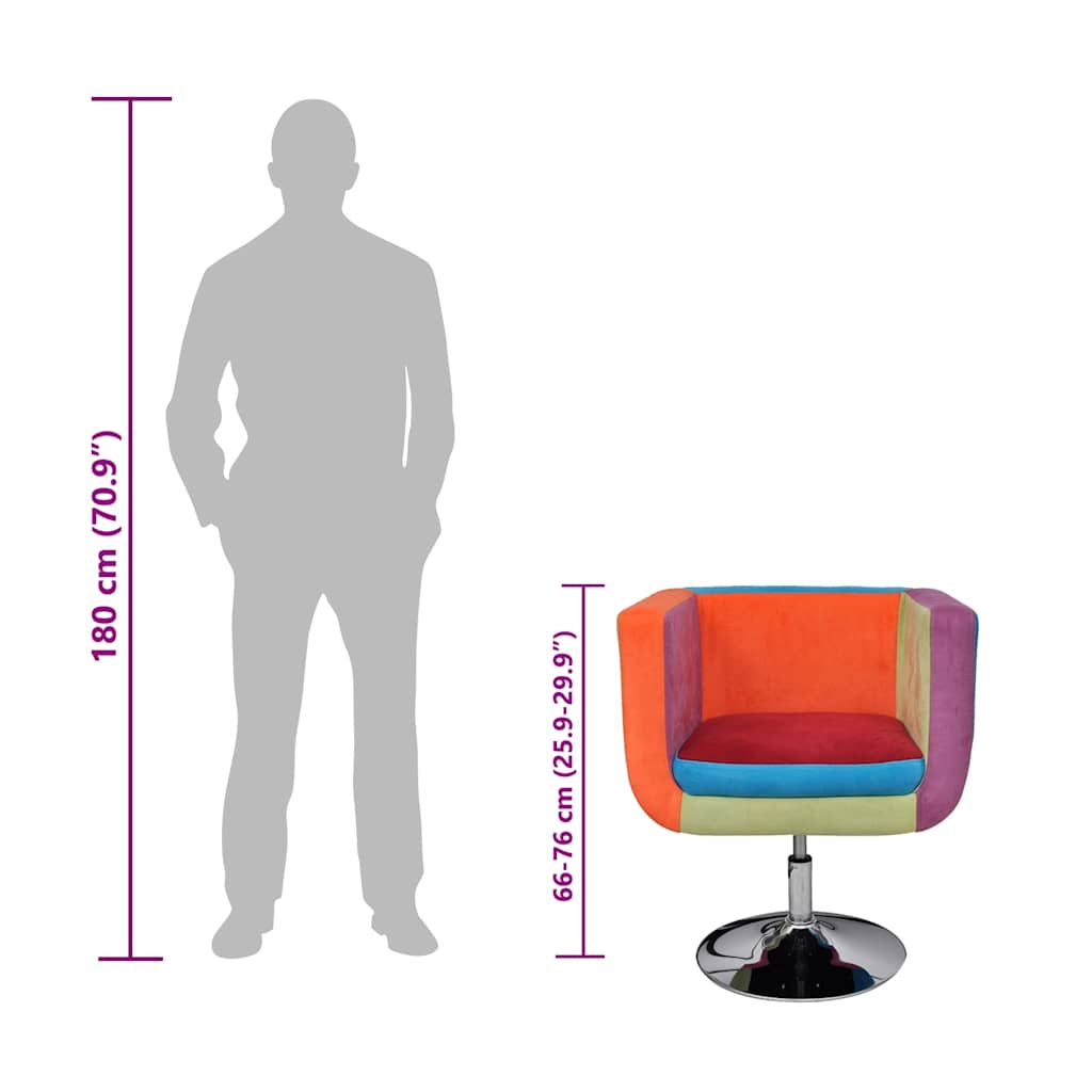 Fauteuil Avec Design De Patchwork Cube Tissu