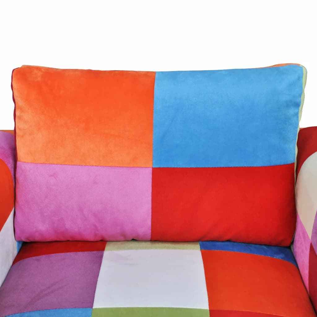 Fauteuil Cube Avec Design De Patchwork Chrome Tissu Marron