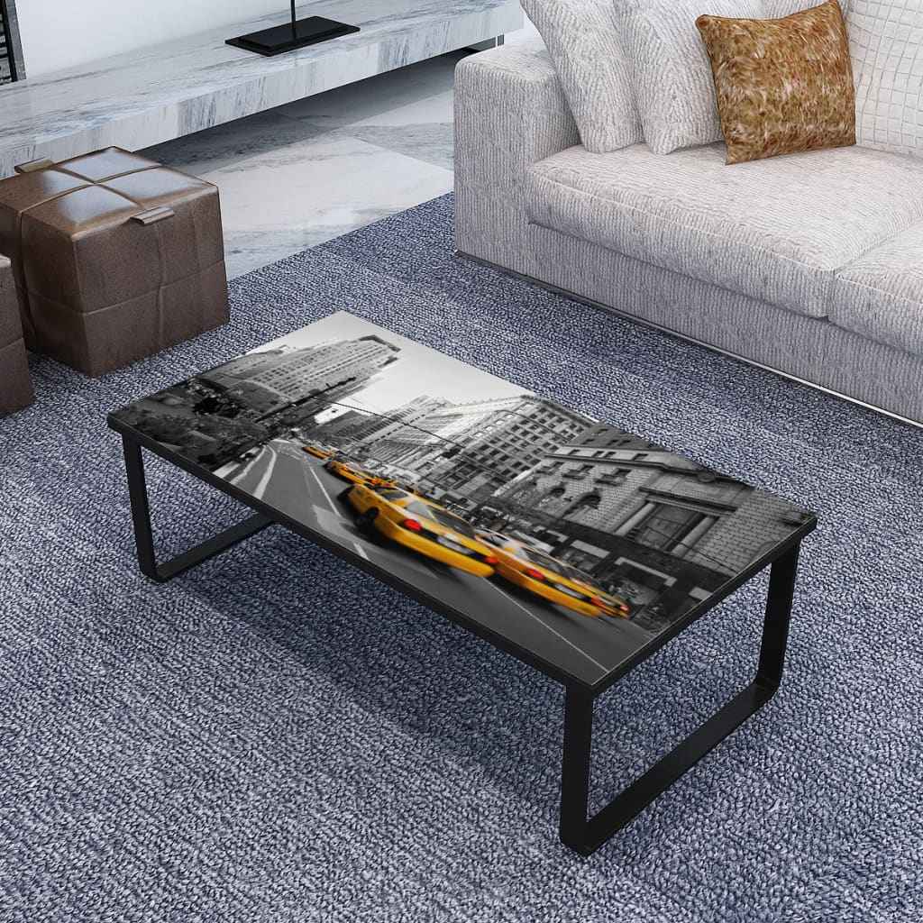 Table Basse Avec Impression De Dessus De Table En Verre