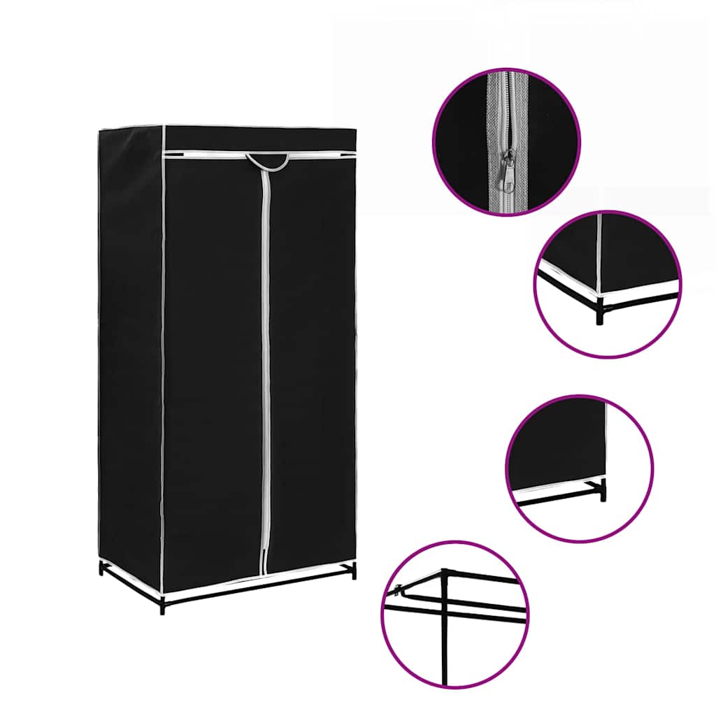 2 pcs Wardrobes Black 75x50x160 cm
