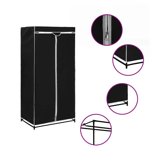 2 pcs Wardrobes Black 75x50x160 cm