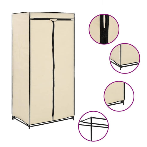 2 pcs Cream Wardrobes 75x50x160 cm