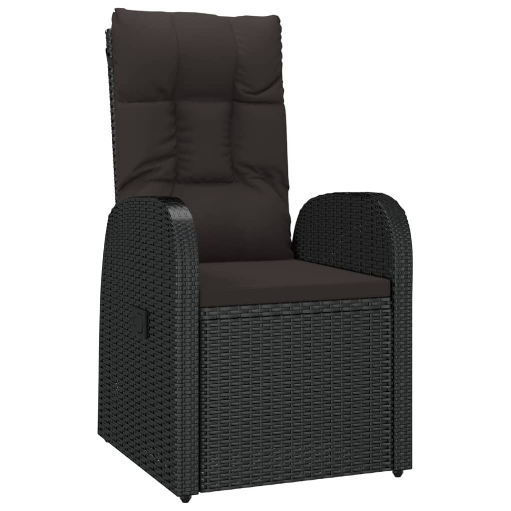 Chaise Inclinable De Jardin 2Pc Et Coussins Résine Tressée