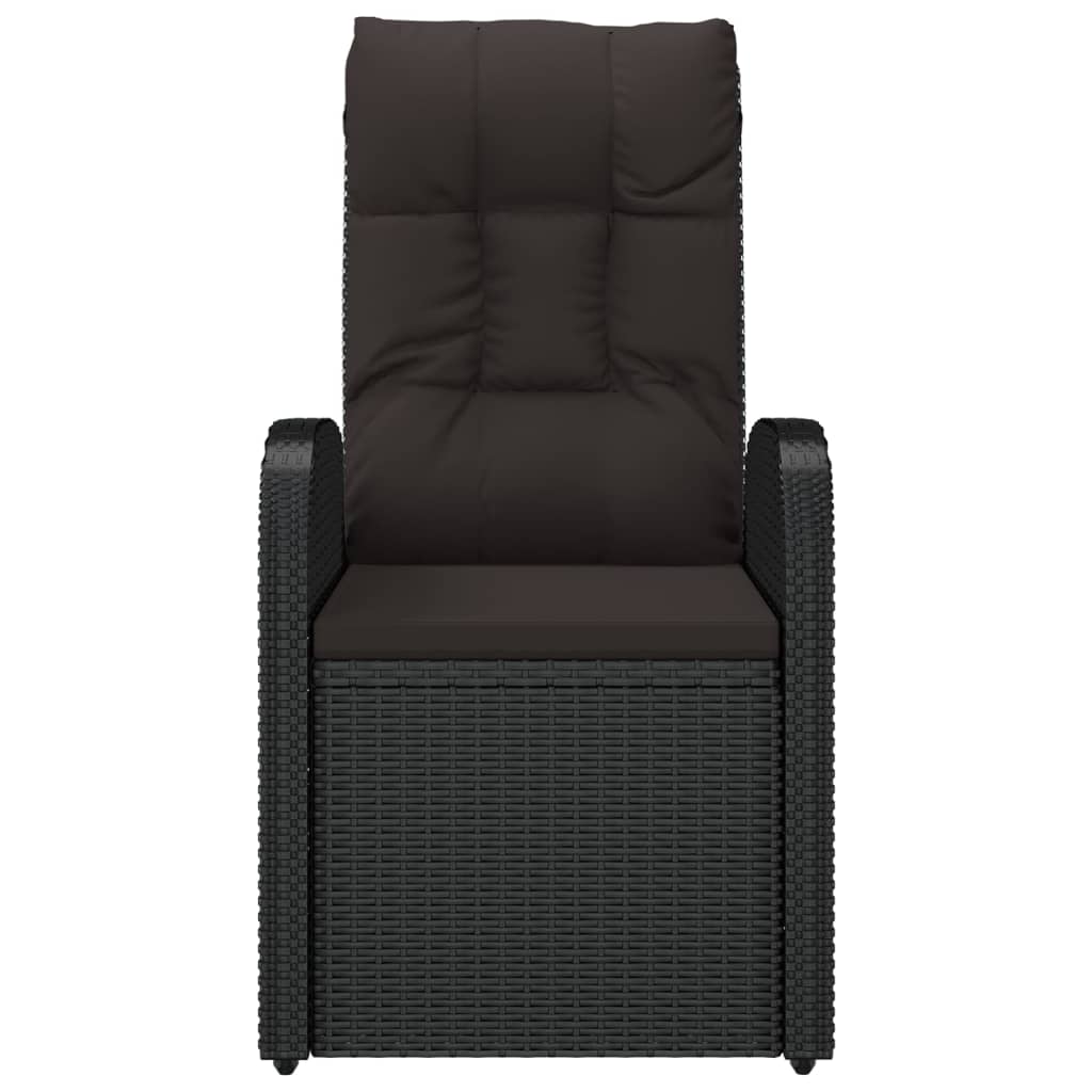 Chaise Inclinable De Jardin 2Pc Et Coussins Résine Tressée