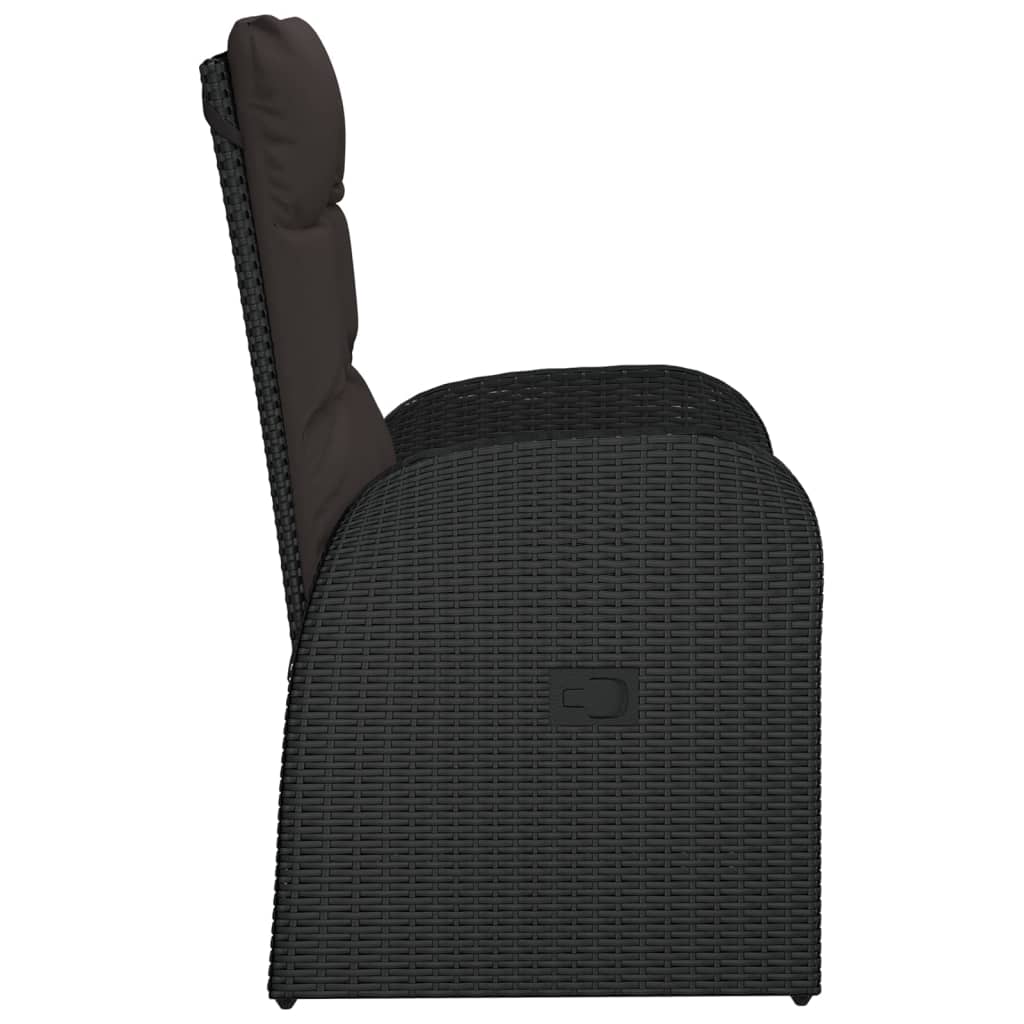 Chaise Inclinable De Jardin 2Pc Et Coussins Résine Tressée