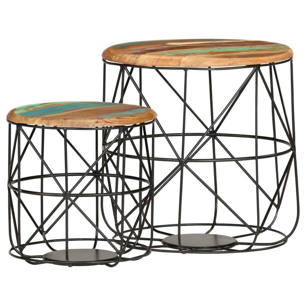 Tables Basses 2 Pcs Bois De Récupération Massif