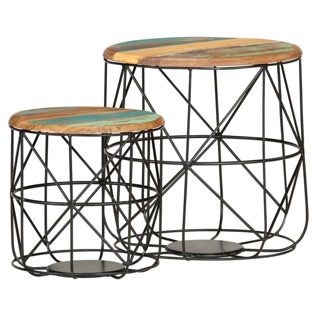 Tables Basses 2 Pcs Bois De Récupération Massif