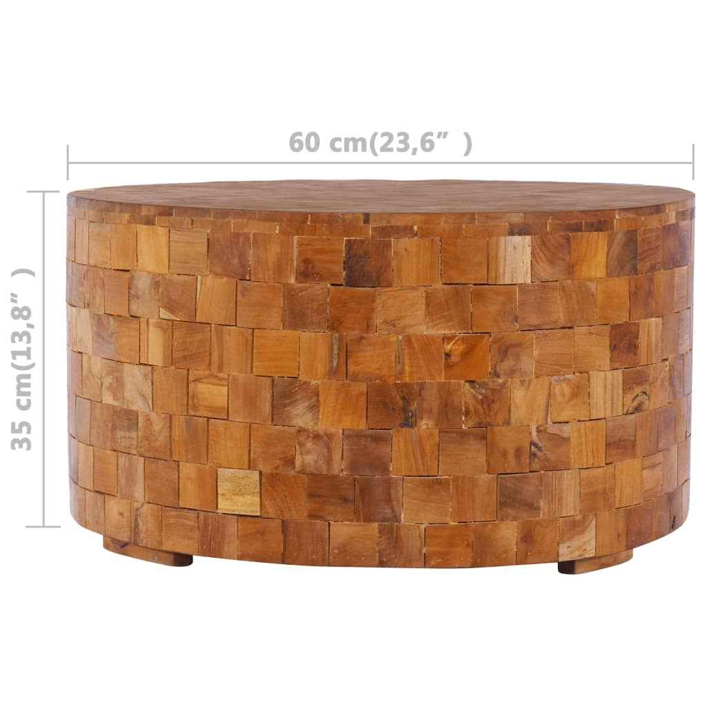 Table Basse 60X60X35 Cm Bois De Teck Massif