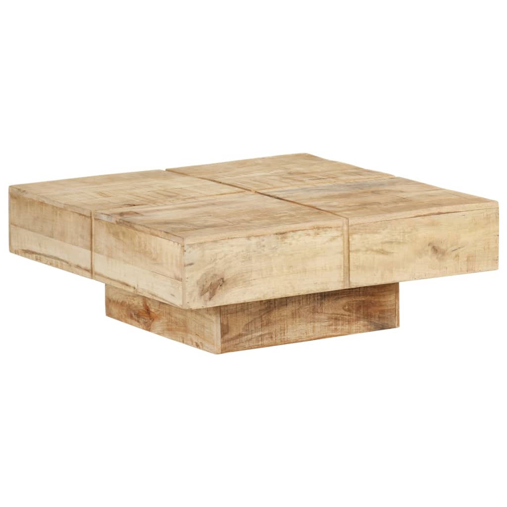 Table Basse Carrée Marron Bois Massif De Manguier