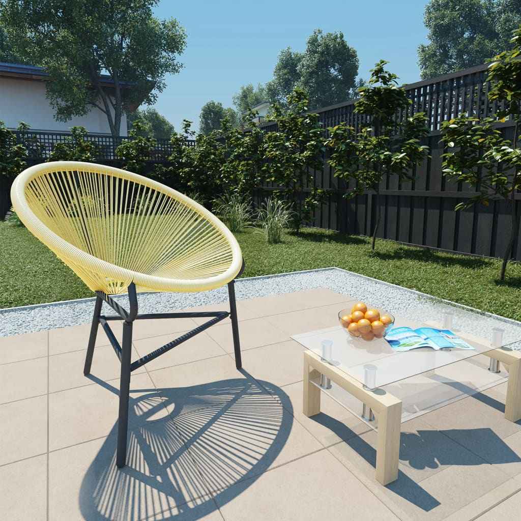 Chaise De Jardin Sous Forme De Lune Résine Tressée
