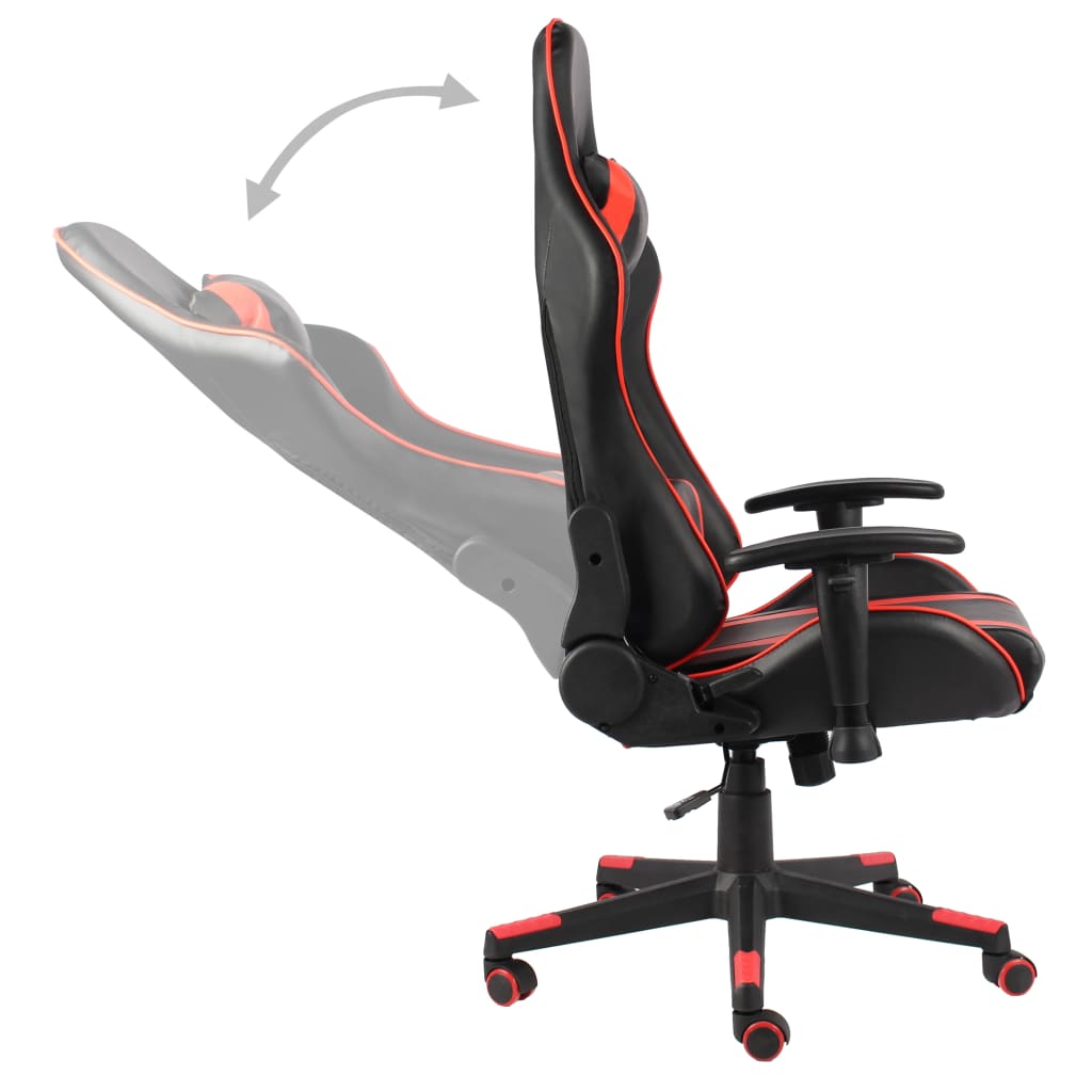 Red PVC Swivel Gaming Chair