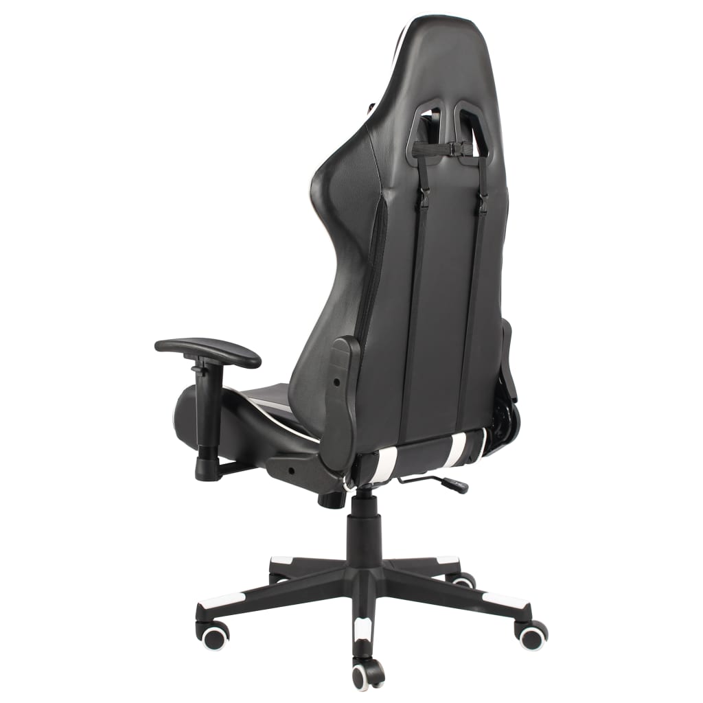 White PVC Swivel Gaming Chair