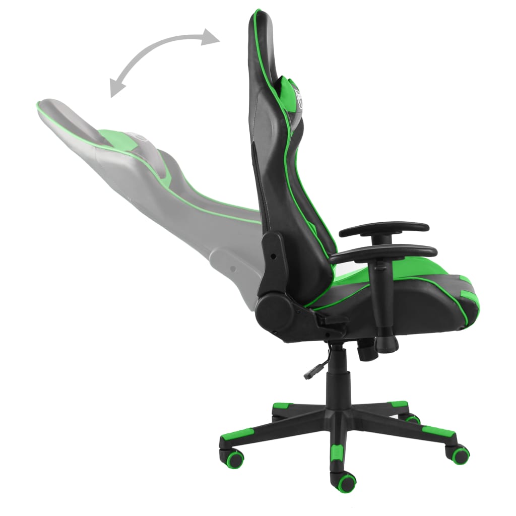 Swivel Gaming Chair Green PVC