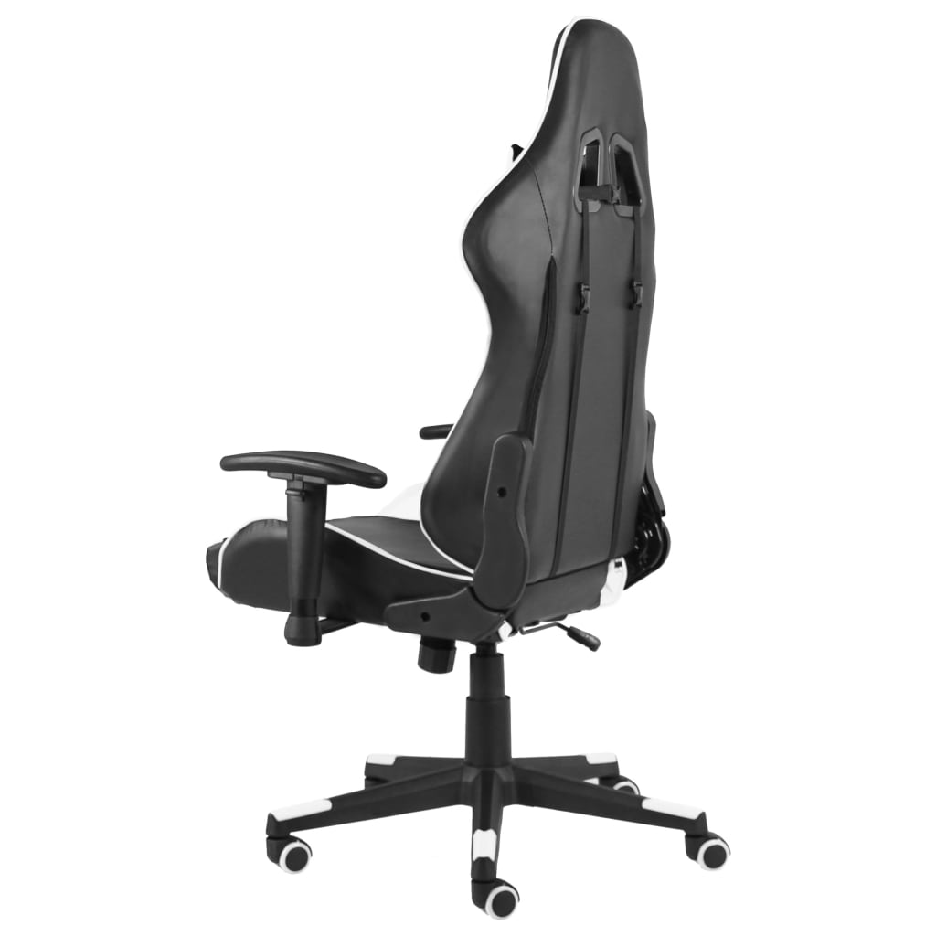 White PVC Swivel Gaming Chair