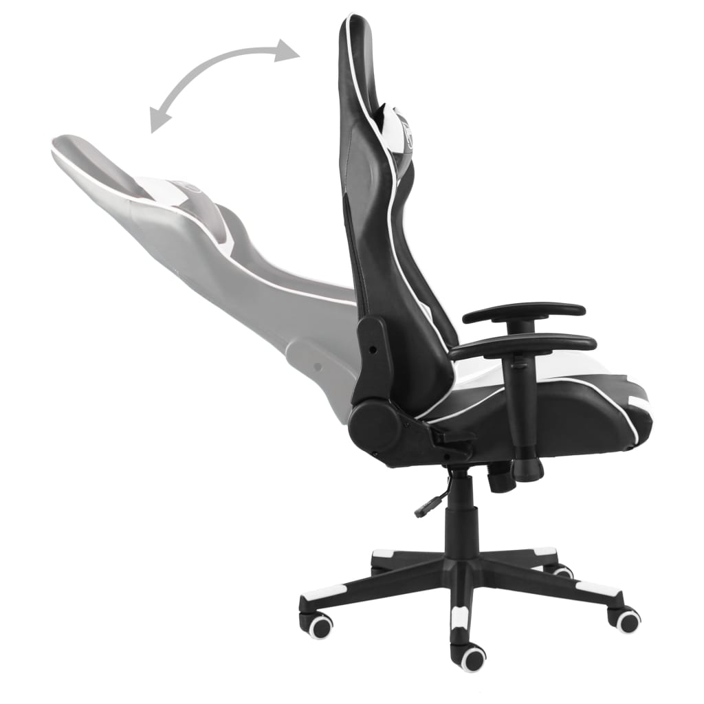 White PVC Swivel Gaming Chair