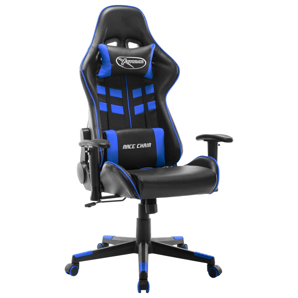 Gaming chair Black and blue Faux leather