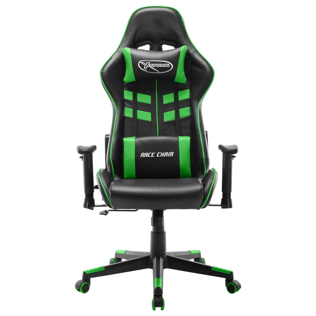 Gaming Chair Black and Green Faux Leather