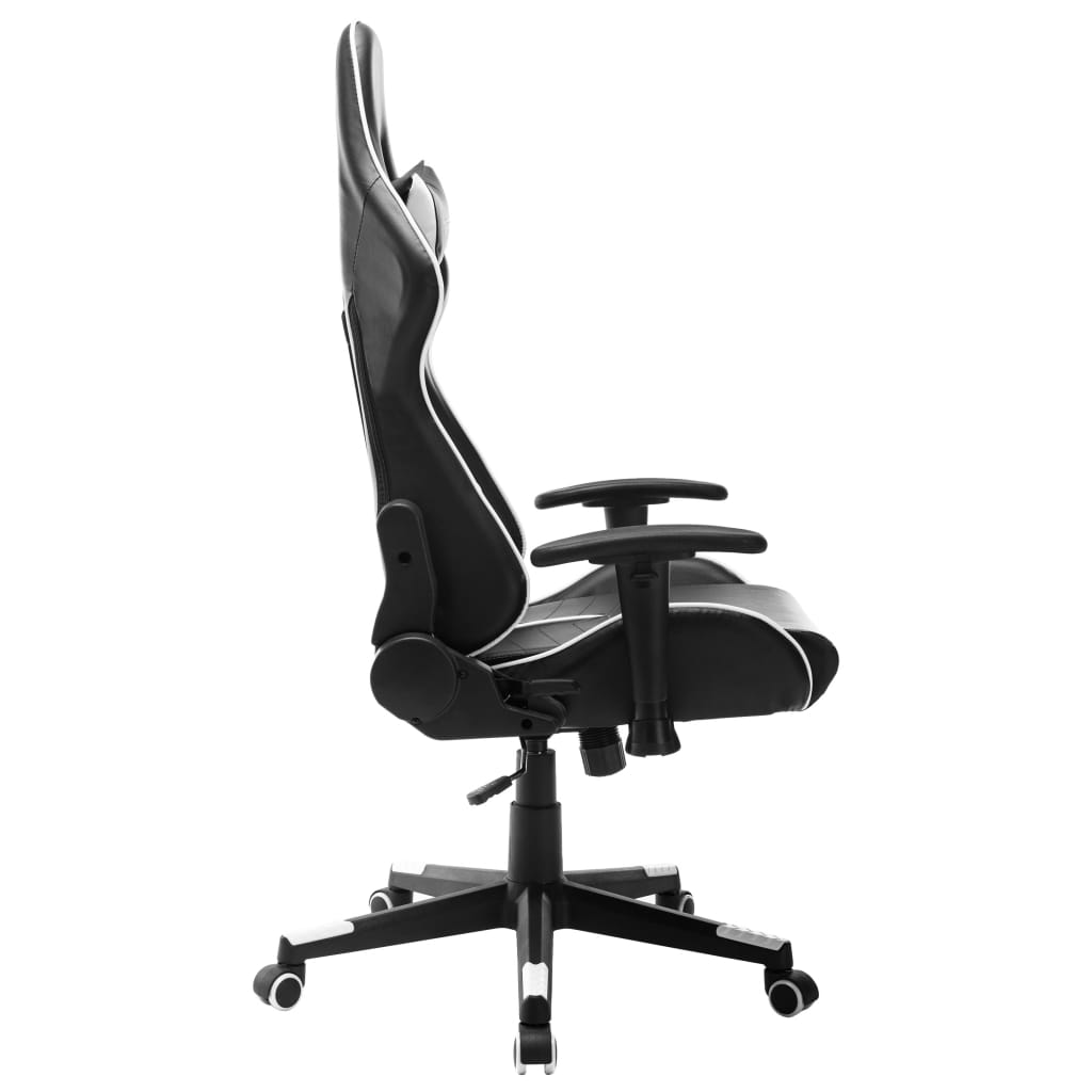 Gaming Chair Black and White Artificial Leather