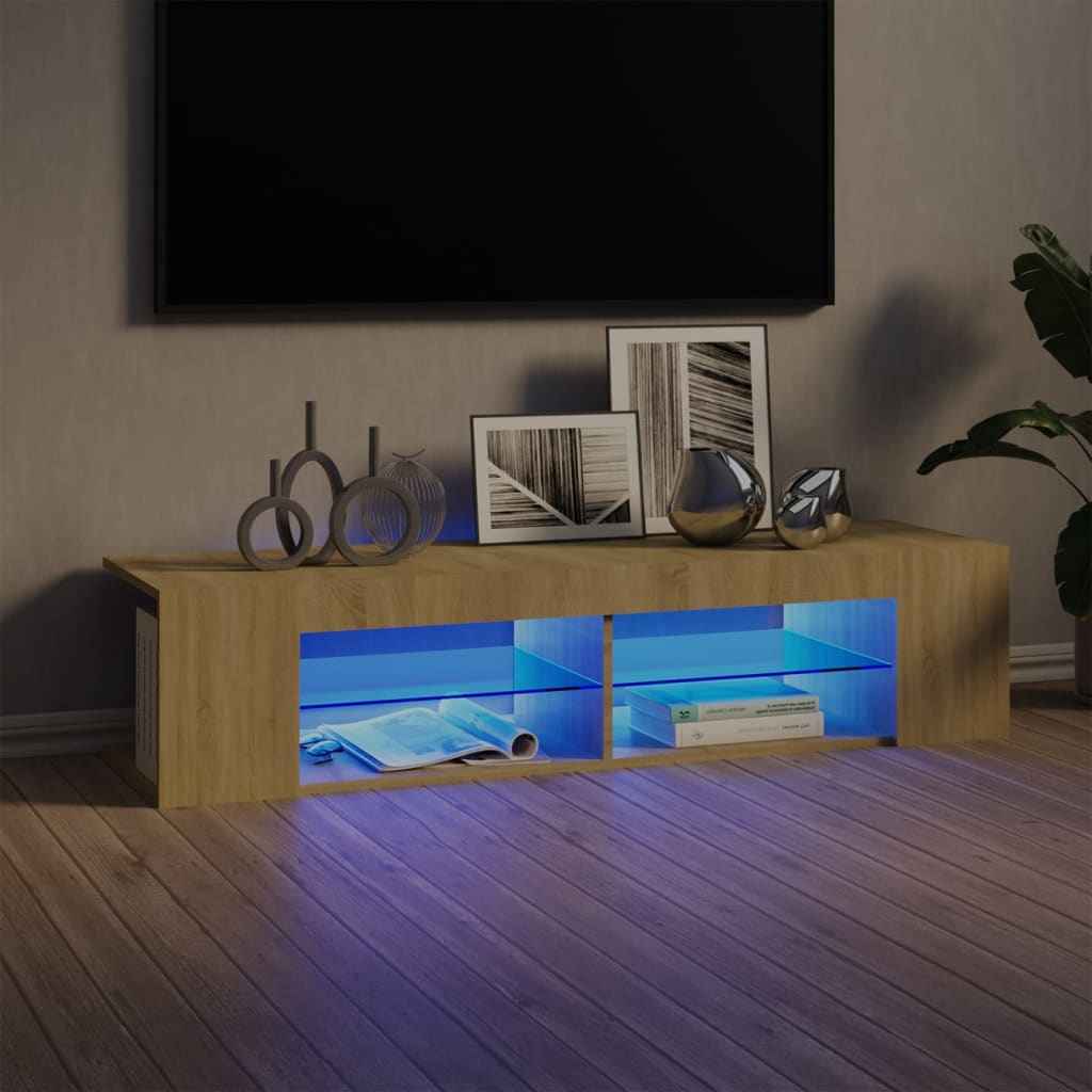 Meuble Tv Avec Lumières Led Bois D'ingénierie