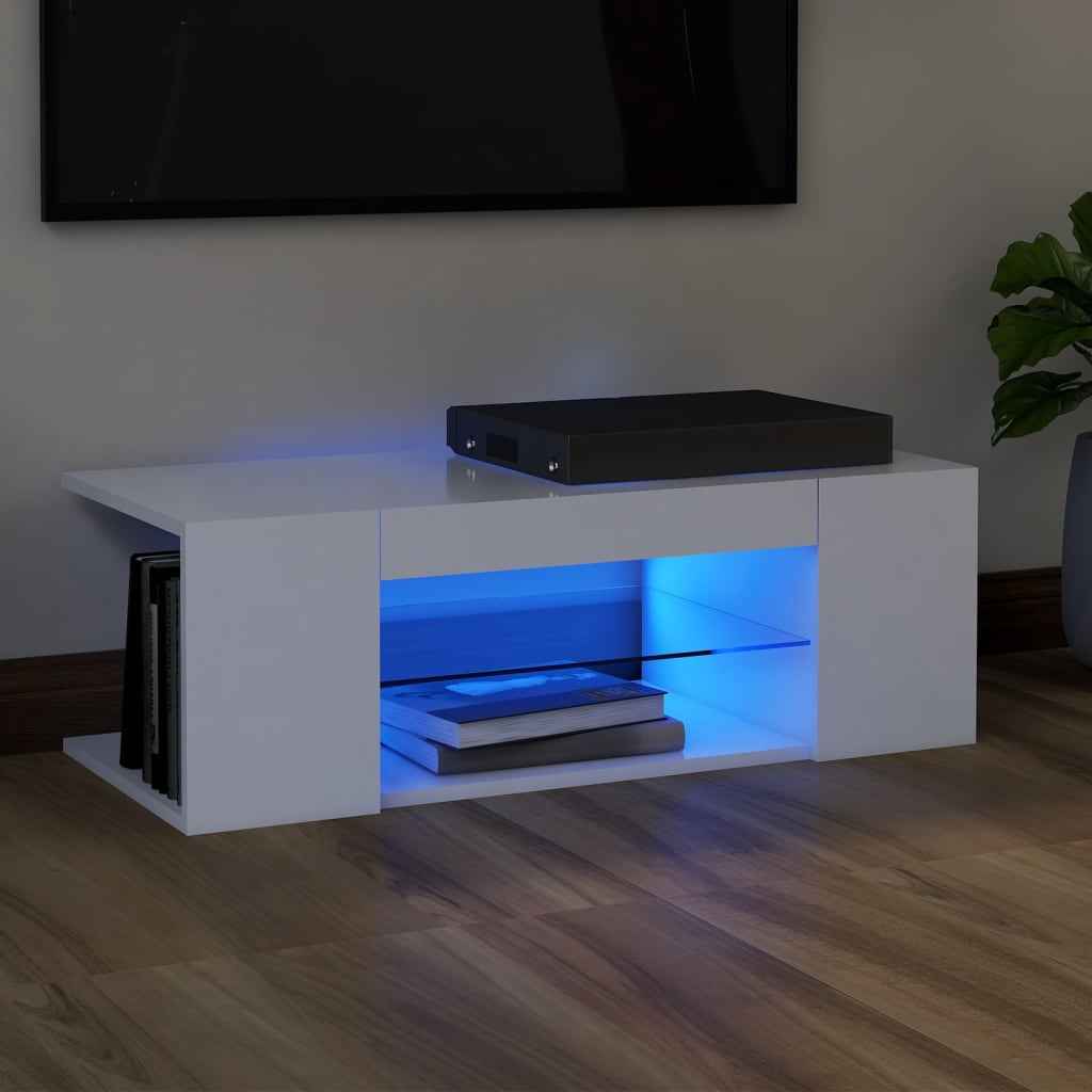 Meuble Tv Avec Lumières Led Bois D'ingénierie