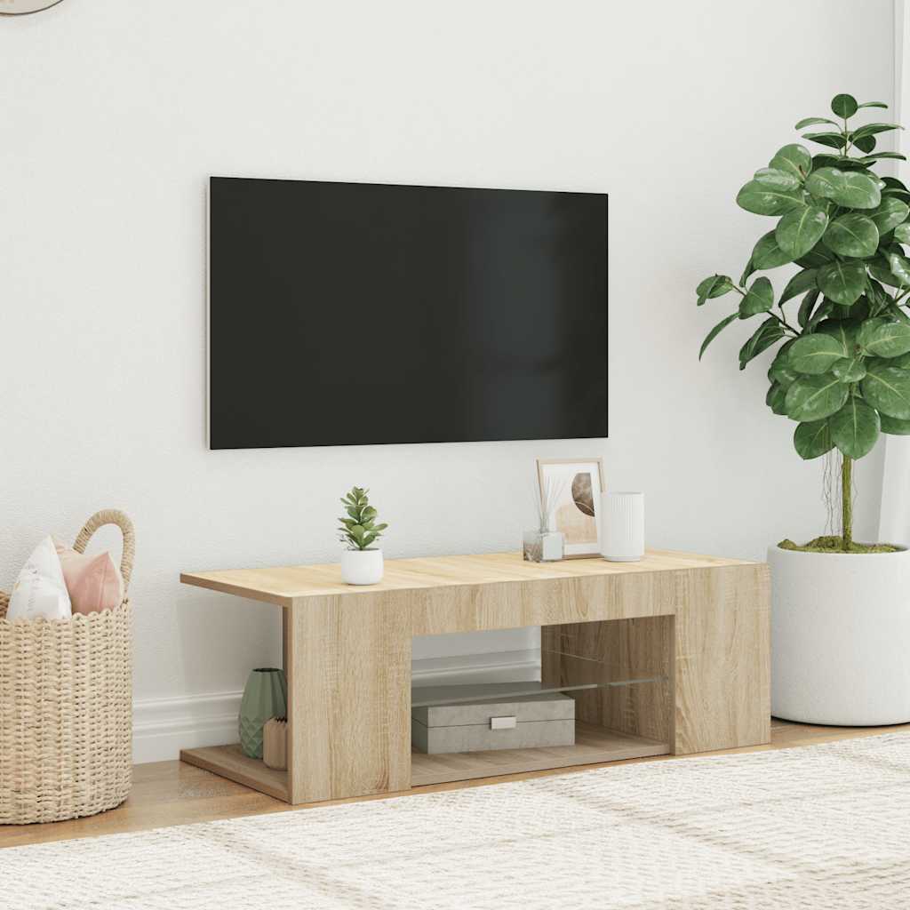 Meuble Tv Avec Lumières Led Bois D'ingénierie