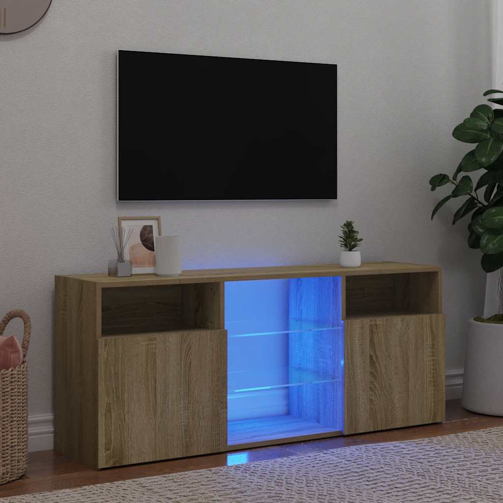 Meuble Tv Avec Lumières Led Bois D'ingénierie