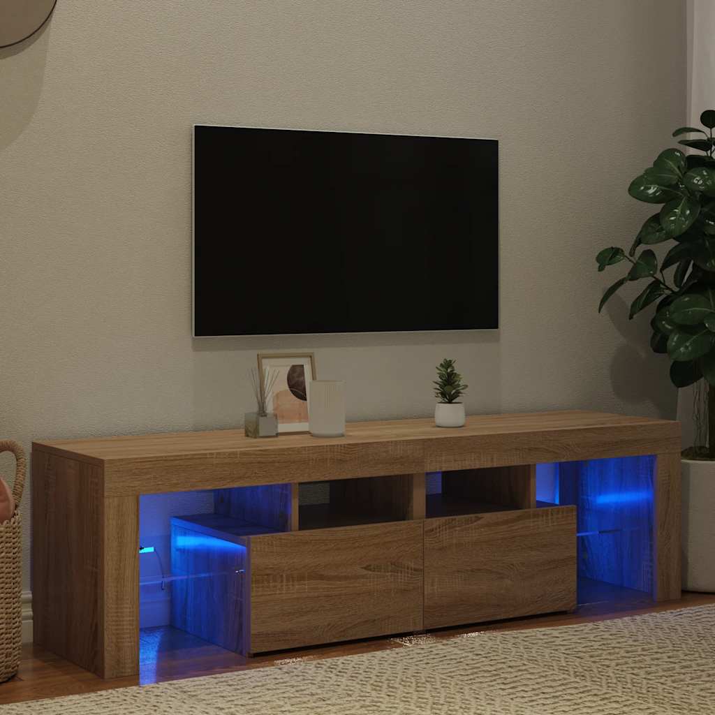 Meuble Tv Avec Lumières Led Bois D'ingénierie