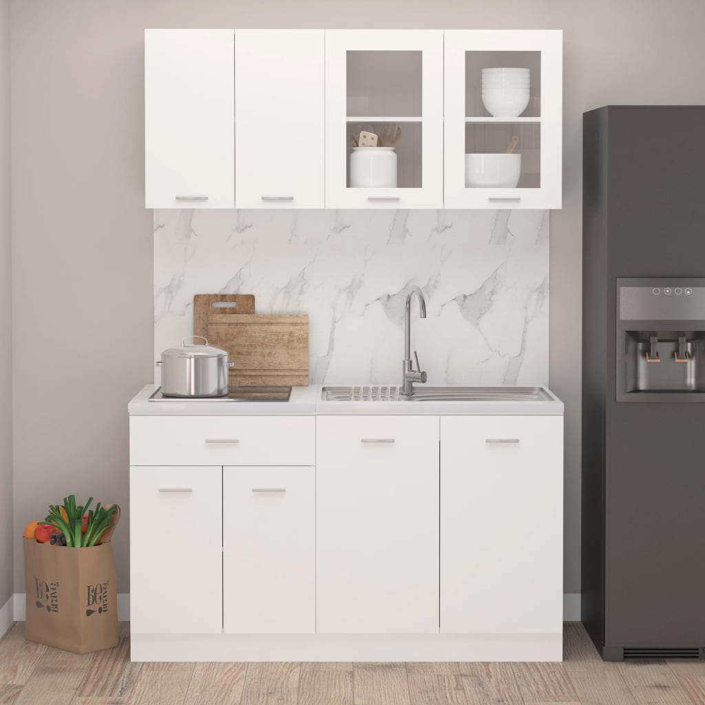 Ensemble De 4 Meubles De Cuisine "Lyon" En Chêne Artisanal