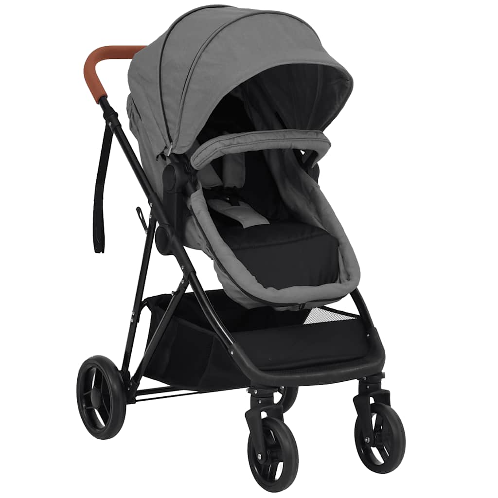 Poussette Pour Bébé 3-En-1 Et Noir Acier