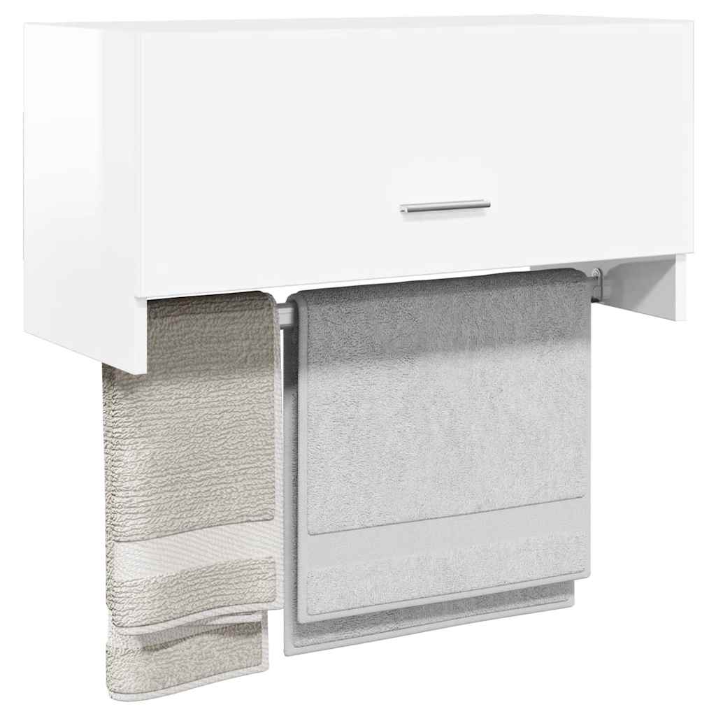 Garde-robe blanc brillant 70x32,5x35 cm bois d'ingénierie