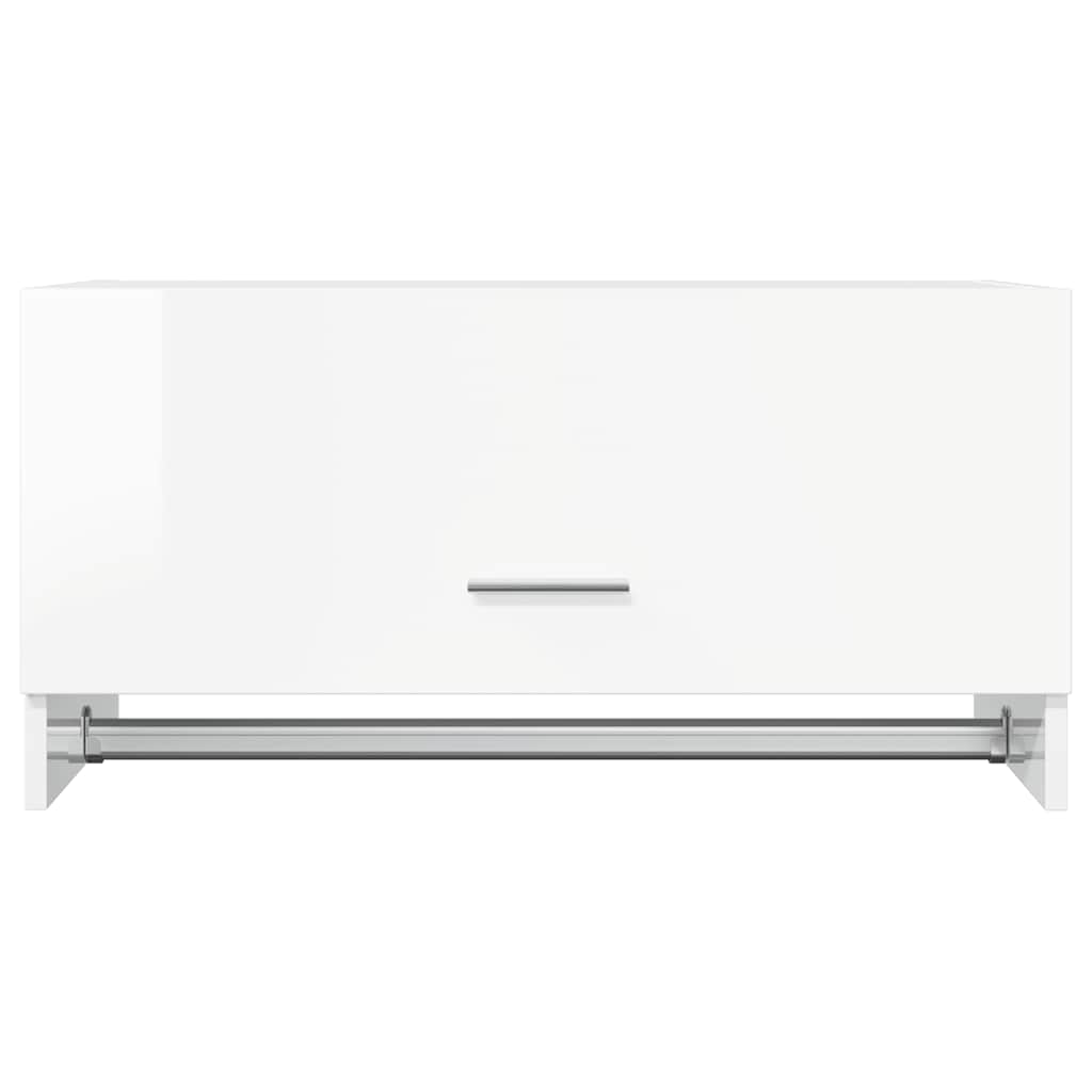 Garde-robe blanc brillant 70x32,5x35 cm bois d'ingénierie