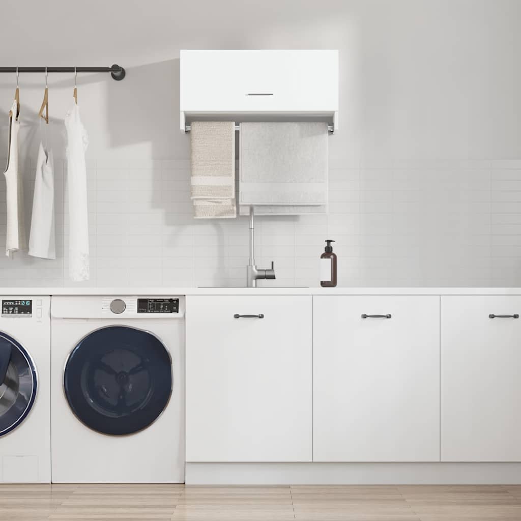 Garde-robe blanc brillant 70x32,5x35 cm bois d'ingénierie