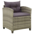 Chaise De Jardin Avec Coussins Résine Tressée Gris