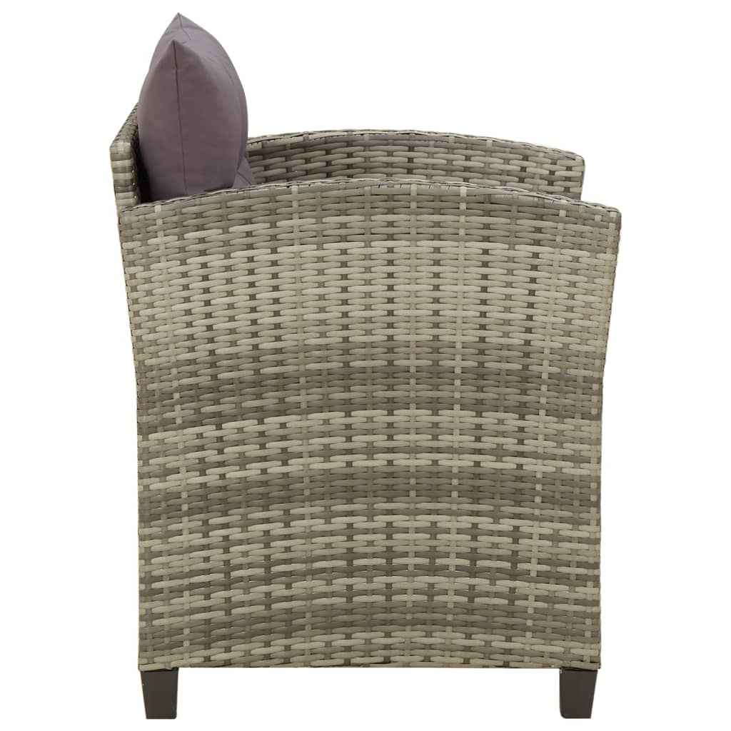 Chaise De Jardin Avec Coussins Résine Tressée Gris