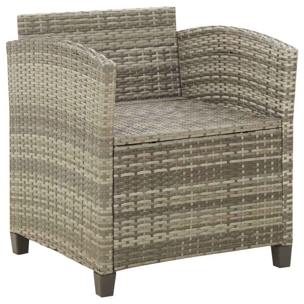 Chaise De Jardin Avec Coussins Résine Tressée Gris