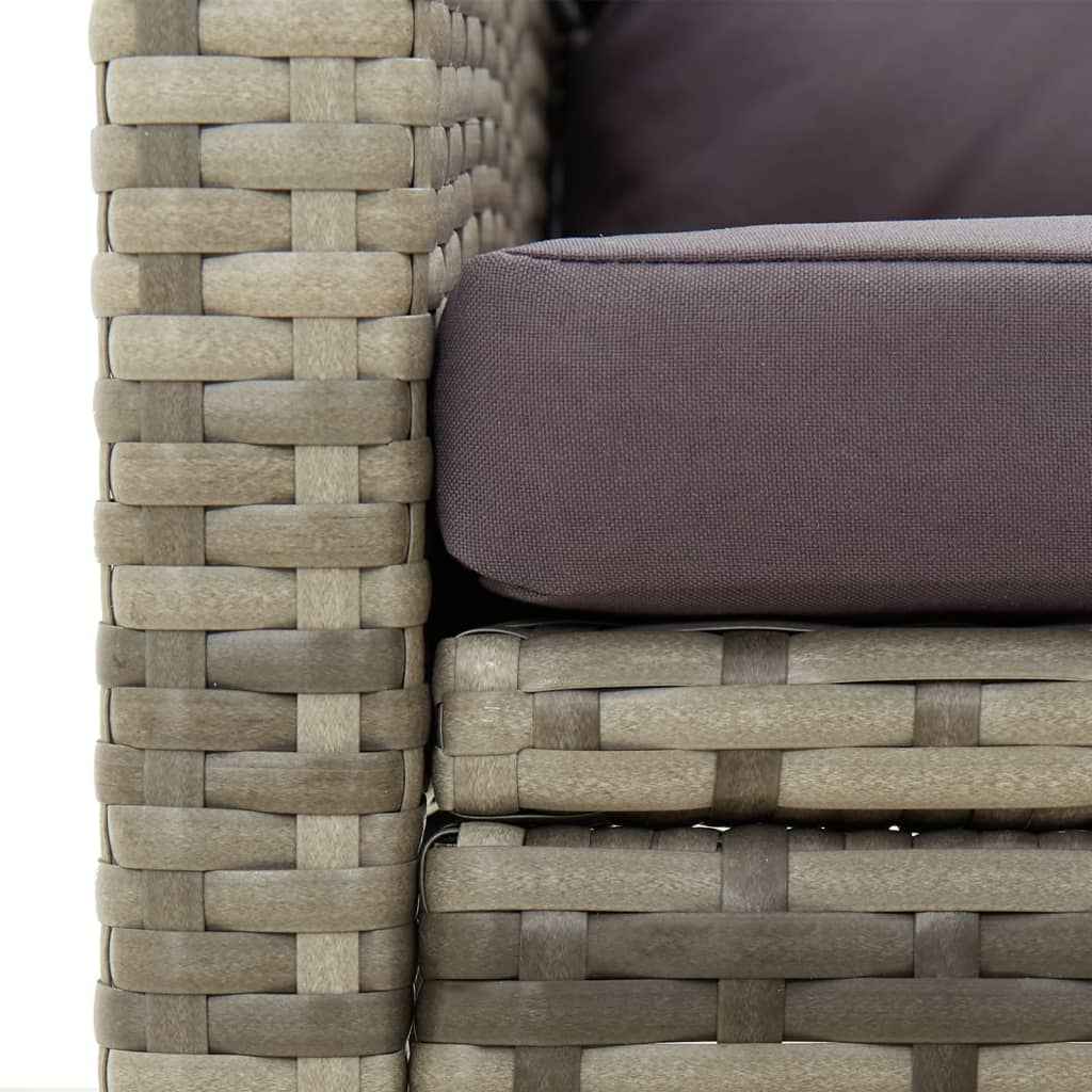 Chaise De Jardin Avec Coussins Résine Tressée Gris
