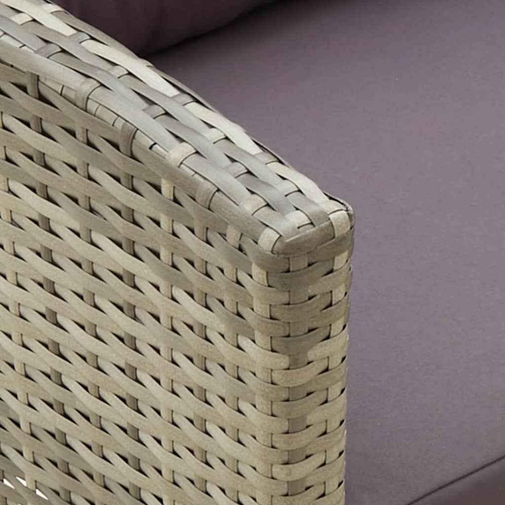Chaise De Jardin Avec Coussins Résine Tressée Gris