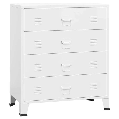Industrial Chest of Drawers White 78x40x93 cm Metal