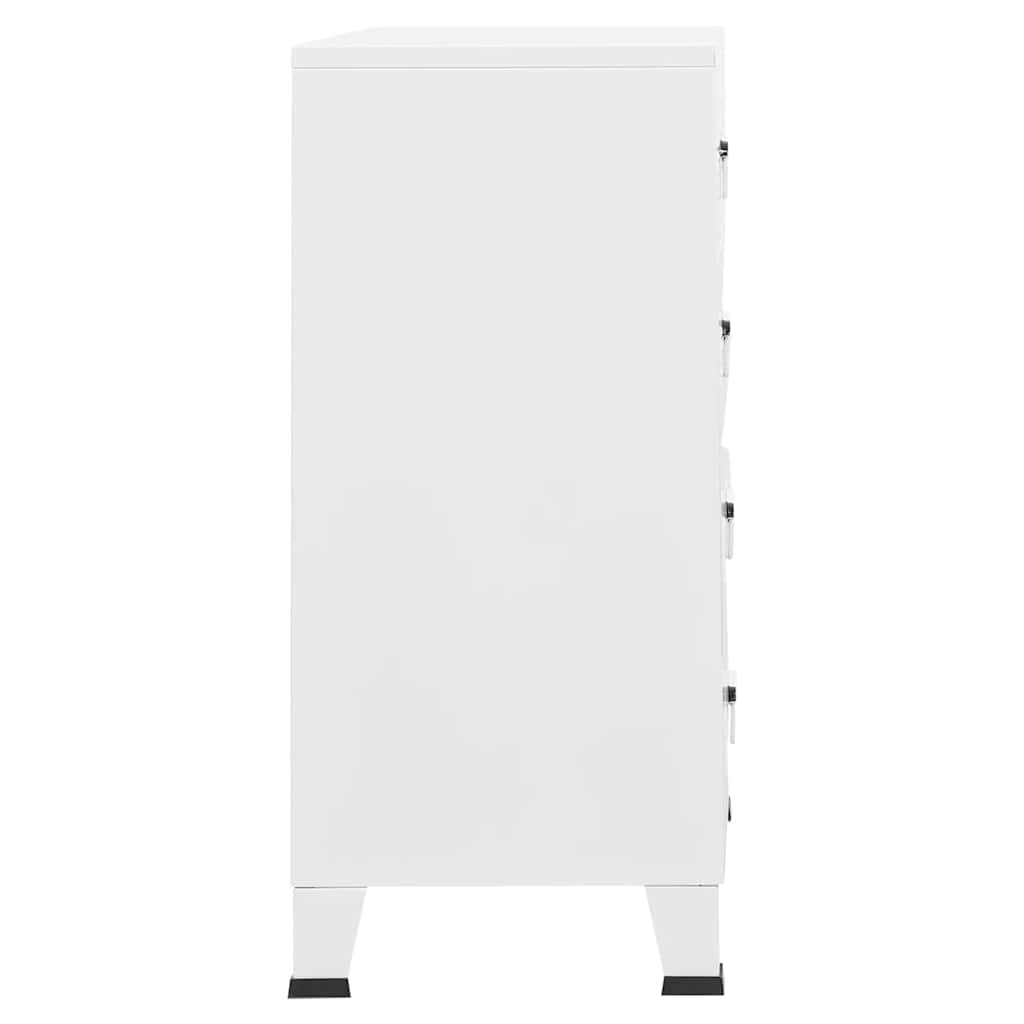Industrial Chest of Drawers White 78x40x93 cm Metal