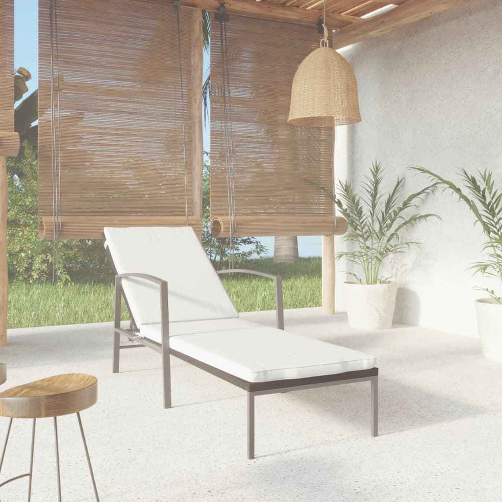 Chaise Longue De Jardin Avec Coussin Résine Tressée