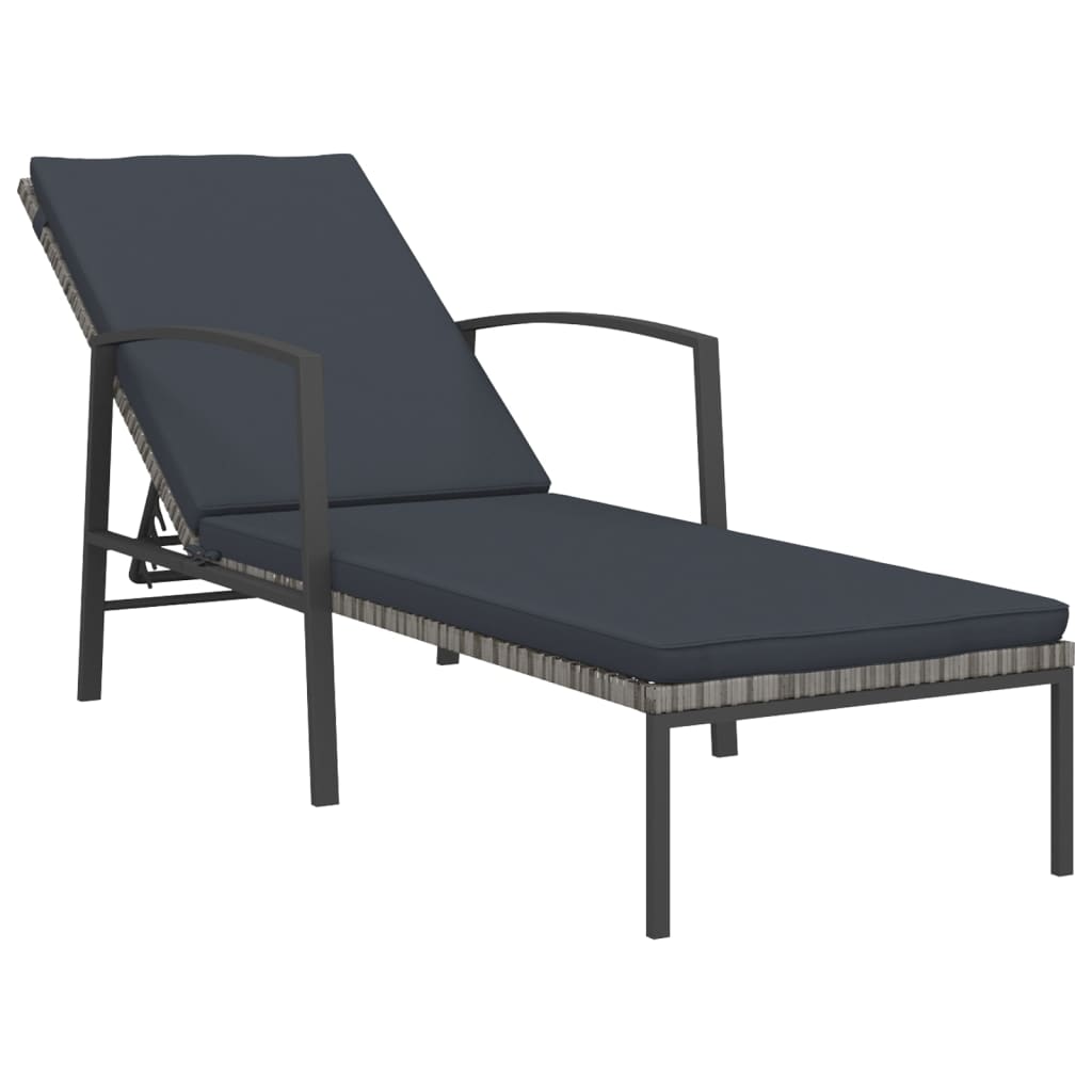 Chaise Longue De Jardin Avec Coussin Résine Tressée
