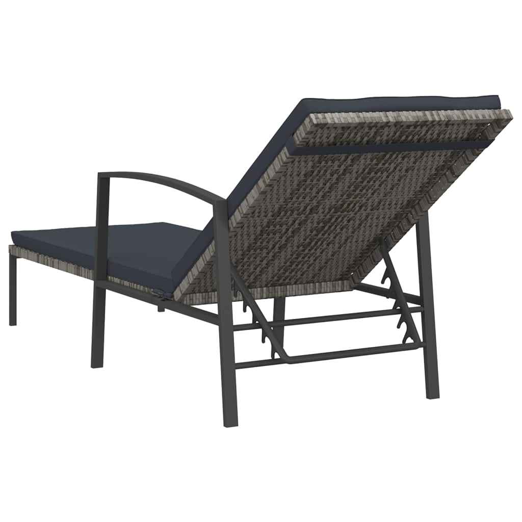 Chaise Longue De Jardin Avec Coussin Résine Tressée